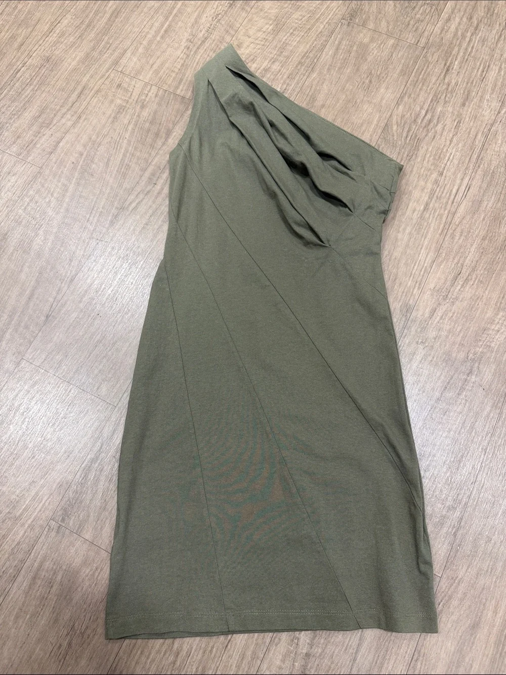 RtA Olive One-Shoulder Draped Dress